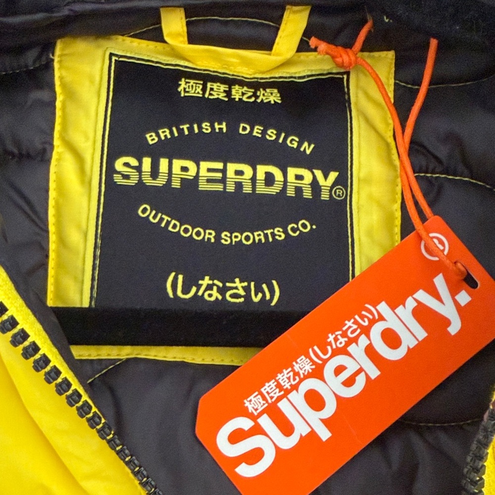 Superdry Bright Yellow Quilted Hooded Puffer Jacket - Picture 5 of 11